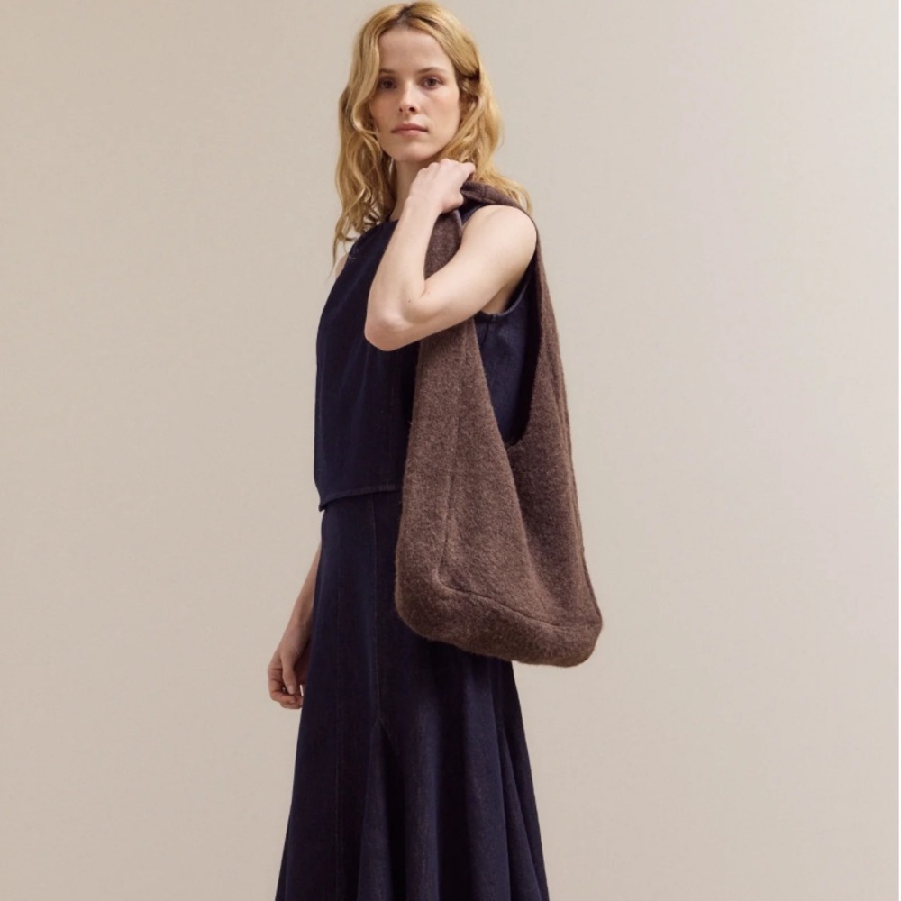 NWOT Dark/Charcoal Grey Knit Shoulder Bag